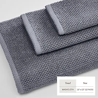 Linery Solid Cotton Textured Quick Dry Washcloth