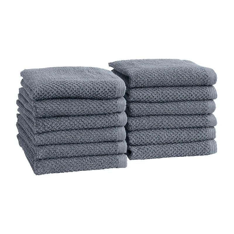 Linery Solid Cotton Textured Quick Dry Washcloth