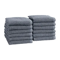 Linery Solid Cotton Textured Quick Dry Washcloth