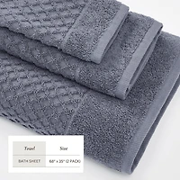 Linery Solid Cotton Textured Bath Sheet