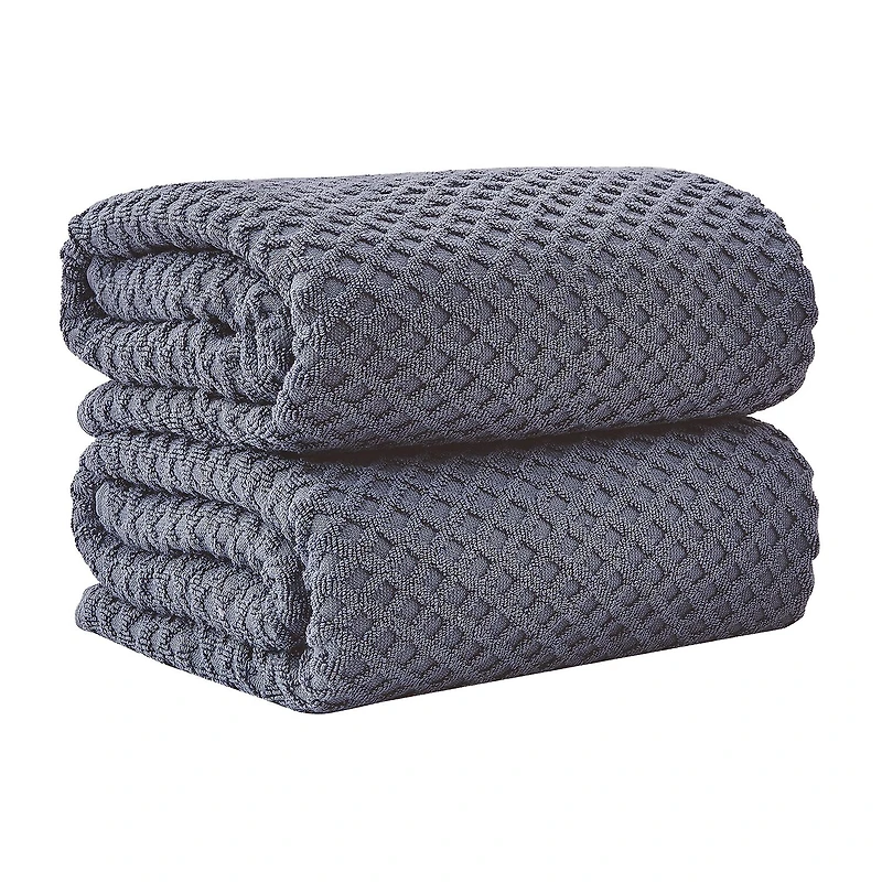 Linery Solid Cotton Textured Bath Sheet
