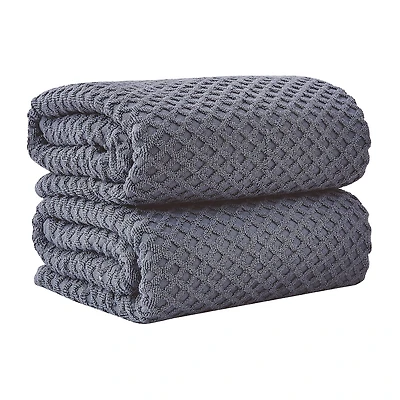 Linery Solid Cotton Textured Bath Sheet