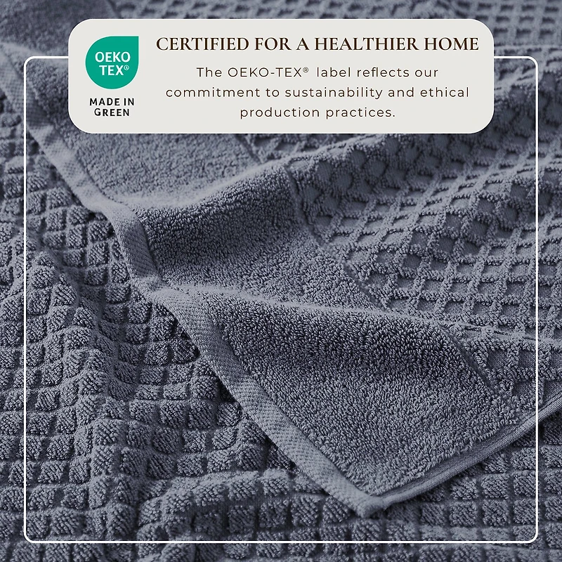 Linery Solid Cotton Textured Bath Sheet