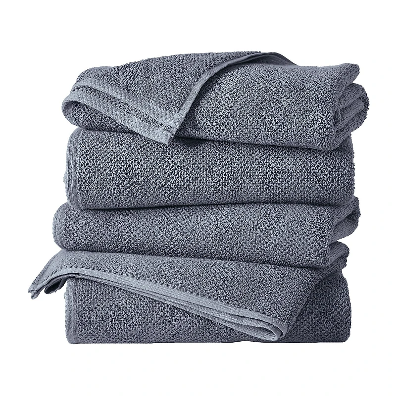 Linery Cotton Quick-Dry Loop Textured 4 Pc Bath Towels