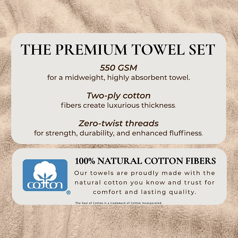 Linery Luxurious Cotton 4 Pk Bath Towel Set