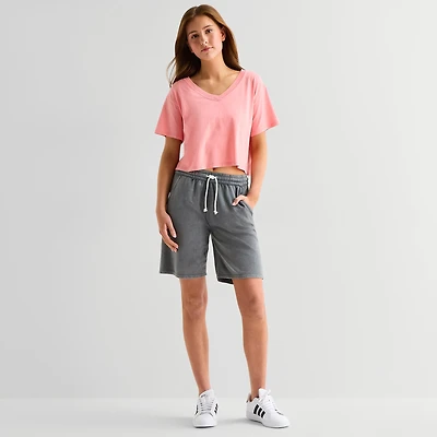 Arizona Womens Mid Rise Juniors Active Pull-On Short