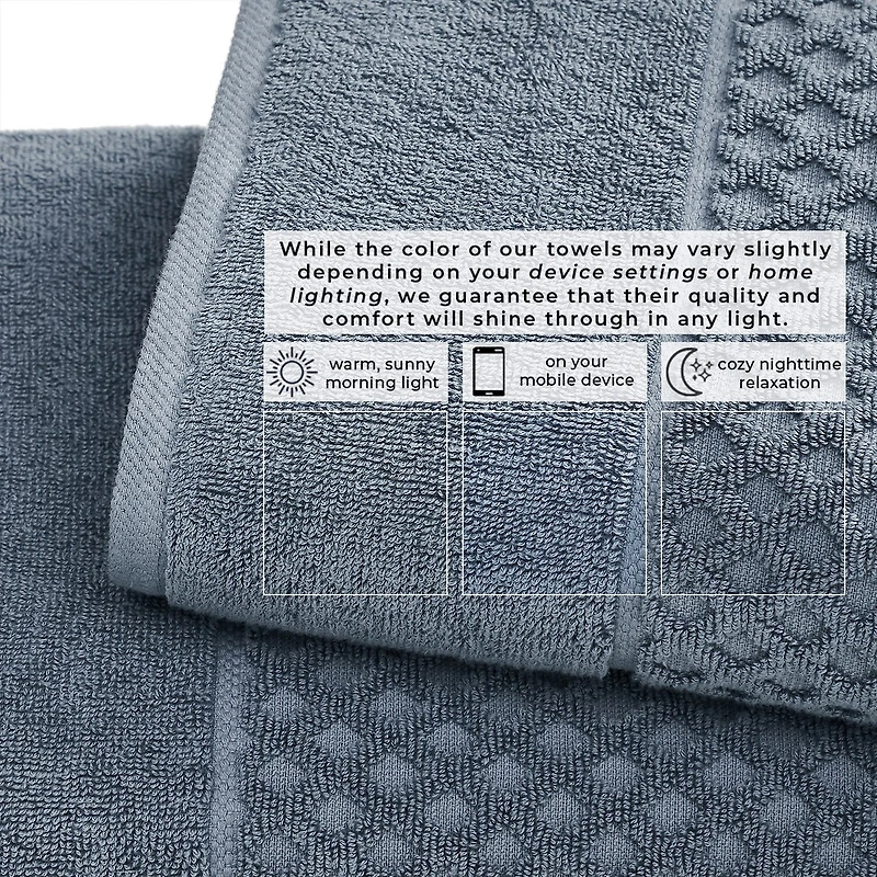 Linery Cotton Quick-Dry Textured 4 Pc Bath Towels
