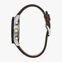 Citizen Sport Casual Mens Chronograph Brown Leather Strap Watch Ca4746-08x
