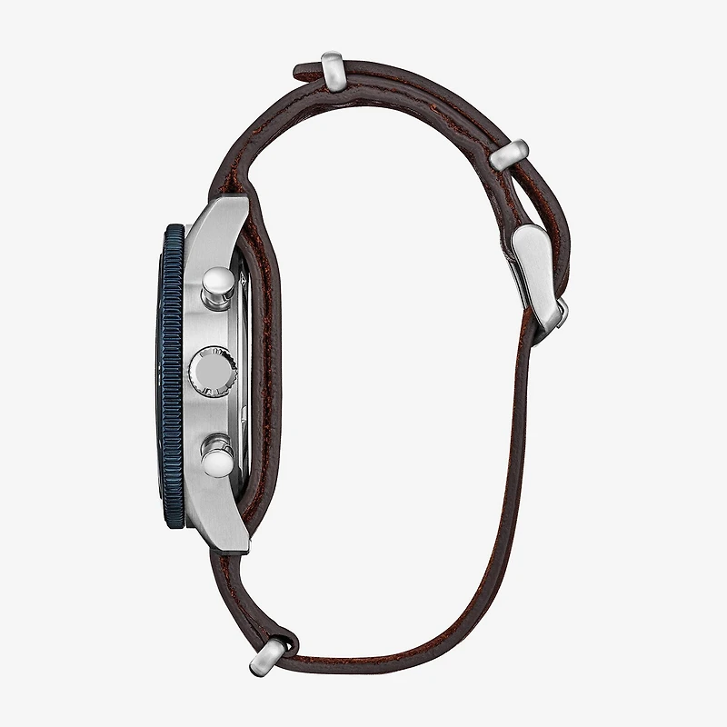 Citizen Sport Casual Mens Chronograph Brown Leather Strap Watch Ca4747-05l