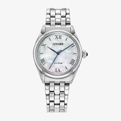 Citizen L Womens Silver Tone Stainless Steel Bracelet Watch Em1140-80d