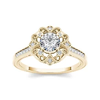 1/2 CT.T.W. Natural Diamond 14K Yellow Gold Engagement Ring
