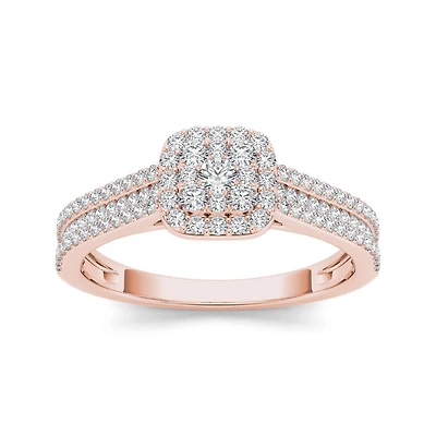 CT.T.W. Natural Diamond 10K Rose Gold Engagement Ring