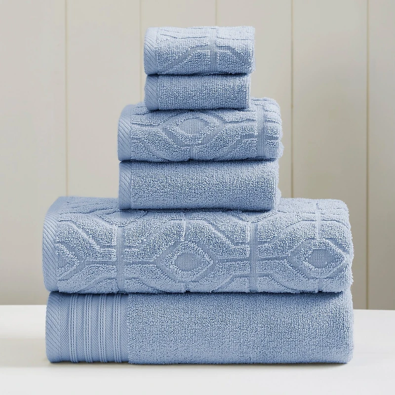 Pacific Coast Textiles Diamond Gate 6-pc. Geometric Bath Towel Set