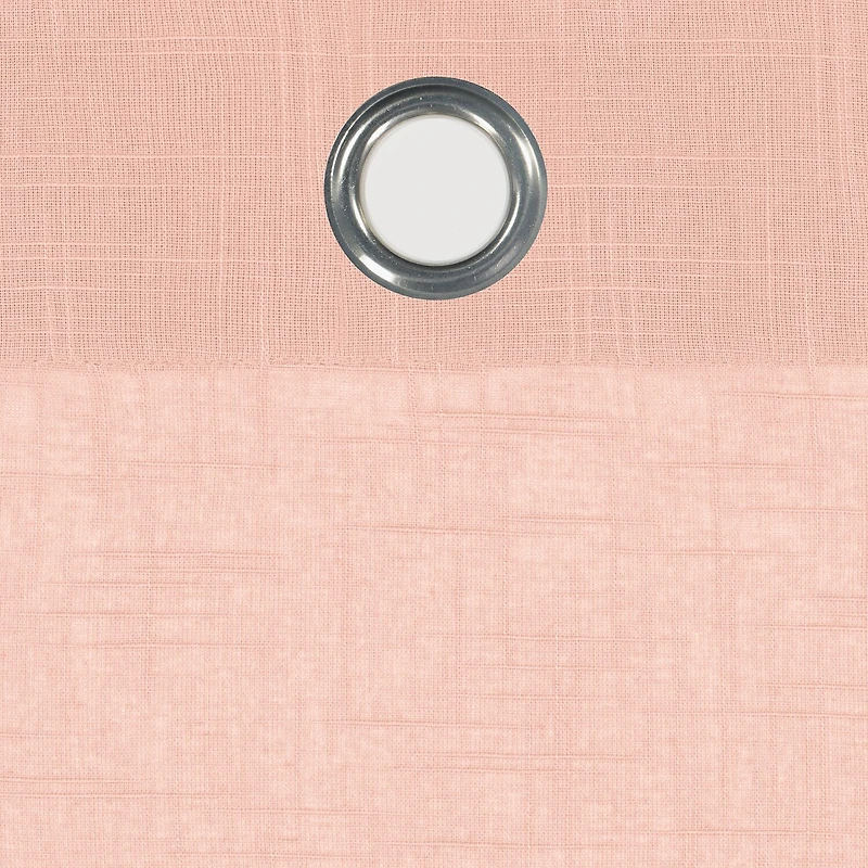 Fieldcrest Arden Solid Cotton Grommet Top Sheer Single Curtain Panel