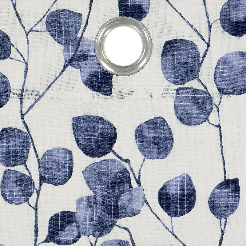 Fieldcrest Arden Botanical Leaf Cotton Grommet Top Sheer Single Curtain Panel