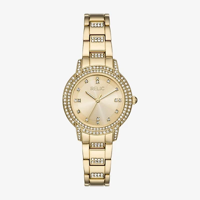 Relic By Fossil Womens Gold Tone Bracelet Watch Zr34657