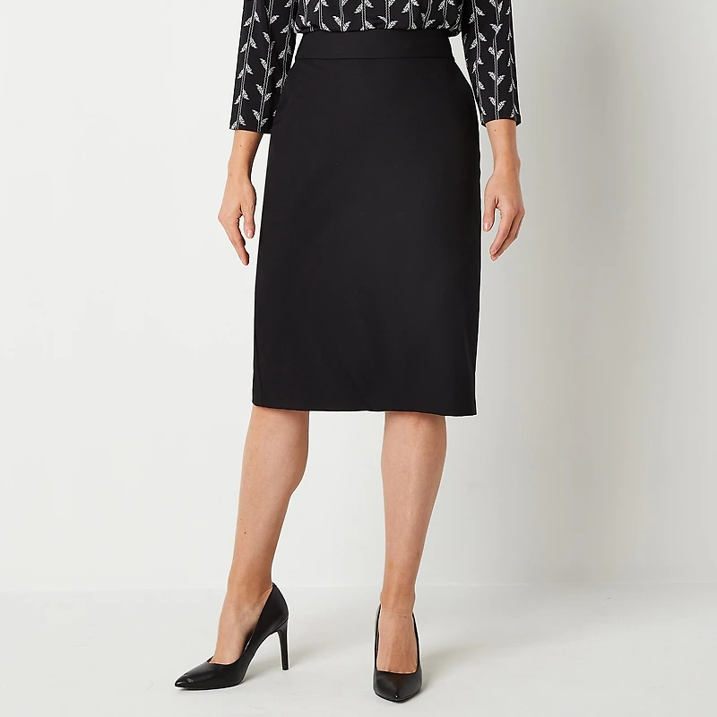 Liz Claiborne Womens Tall Mid Rise Midi Pencil Skirt