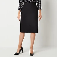 Liz Claiborne Womens Tall Mid Rise Midi Pencil Skirt