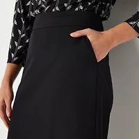Liz Claiborne Womens Tall Mid Rise Midi Pencil Skirt