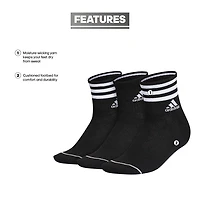 adidas Womens 3 Pair Quarter Ankle Socks