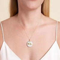 Tiger Womens Genuine Green Jade 18K Gold Over Silver 18 Inch Pendant Necklace
