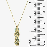 Snake Womens Genuine Green Jade 18K Gold Over Silver 18 Inch Pendant Necklace