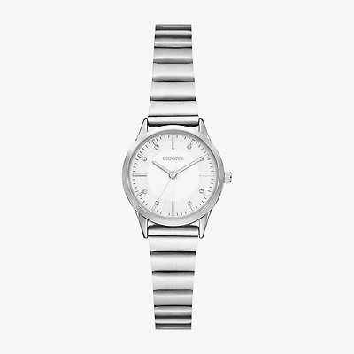 Geneva Womens Crystal Accent Silver Tone Stainless Steel Bracelet Watch Fmdjm302