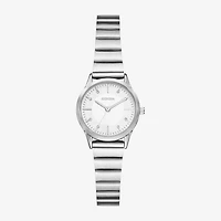 Geneva Womens Crystal Accent Silver Tone Stainless Steel Bracelet Watch Fmdjm302
