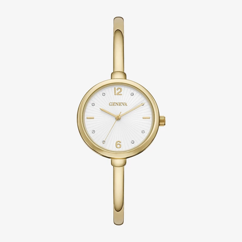 Geneva Womens Crystal Accent Gold Tone Bangle Watch Fmdjm304