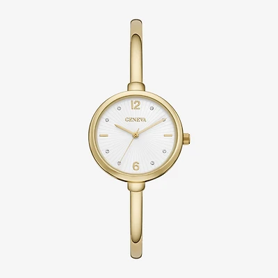 Geneva Womens Crystal Accent Gold Tone Bangle Watch Fmdjm304