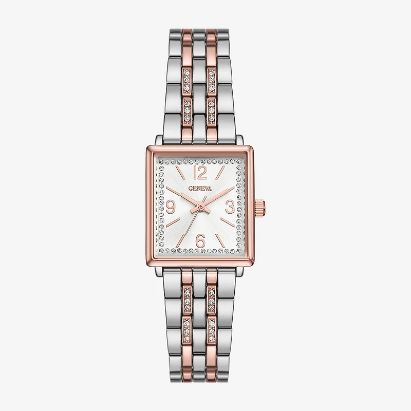 Geneva Womens Crystal Accent Silver Tone Bracelet Watch Fmdjm306