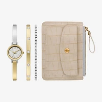 Womens Crystal Accent Two Tone 4-pc. Watch Boxed Set Fmdjset721
