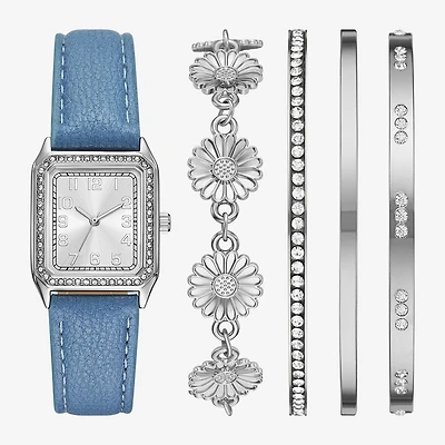Womens Crystal Accent Blue 5-pc. Watch Boxed Set Fmdjset722