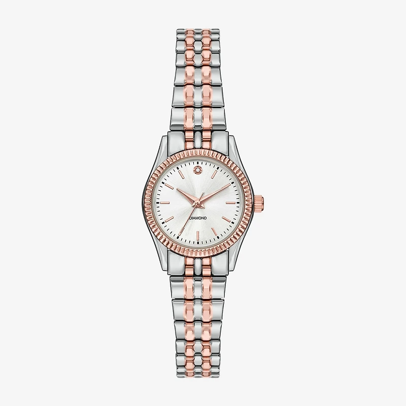 Womens Diamond Accent Silver Tone Stainless Steel Expansion Watch Fmdjo319
