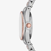Womens Diamond Accent Silver Tone Stainless Steel Expansion Watch Fmdjo319
