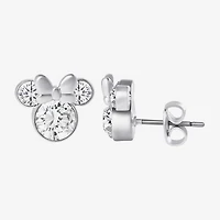 Disney Classics Womens Crystal Pure Silver Over Brass Minnie Mouse 2-pc. Jewelry Set