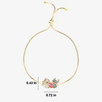Disney Classics Womens Pink Crystal 18K Gold Over Brass Heart Lilo & Stitch Bolo Bracelet