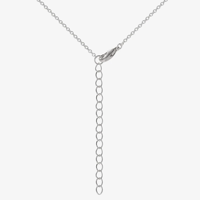 Hello Kitty Womens Pink Glass Pure Silver Over Brass Heart 16 Inch Pendant Necklace