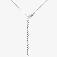 Hello Kitty Womens Pink Glass Pure Silver Over Brass Heart 16 Inch Pendant Necklace