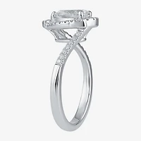 (G / I1) Womens 1 1/4 CT. T.W. Lab Grown White Diamond 14K Gold Pear Bypass  Halo Engagement Ring