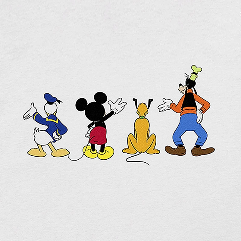 4 Friends Mens Crew Neck Short Sleeve Regular Fit Mickey Mouse Minnie Graphic T-Shirt