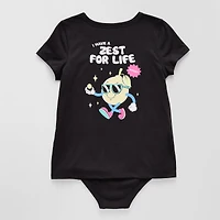 Thereabouts Little & Big Kid Girls Crew Neck Short Sleeve Adaptive Rib Bodysuit