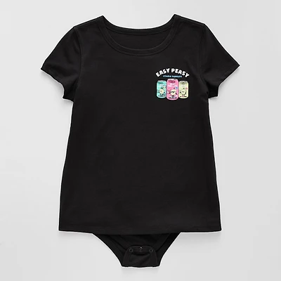 Thereabouts Little & Big Kid Girls Crew Neck Short Sleeve Adaptive Rib Bodysuit