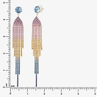 JS Jessica Simpson Gold Tone Womens Multi Color Glass Drop Earrings
