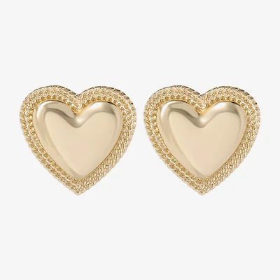 JS Jessica Simpson Gold Tone Womens Heart Drop Earrings