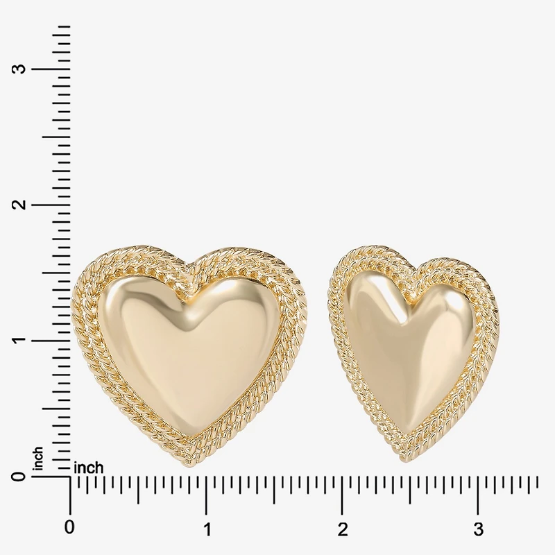JS Jessica Simpson Gold Tone Womens Heart Drop Earrings