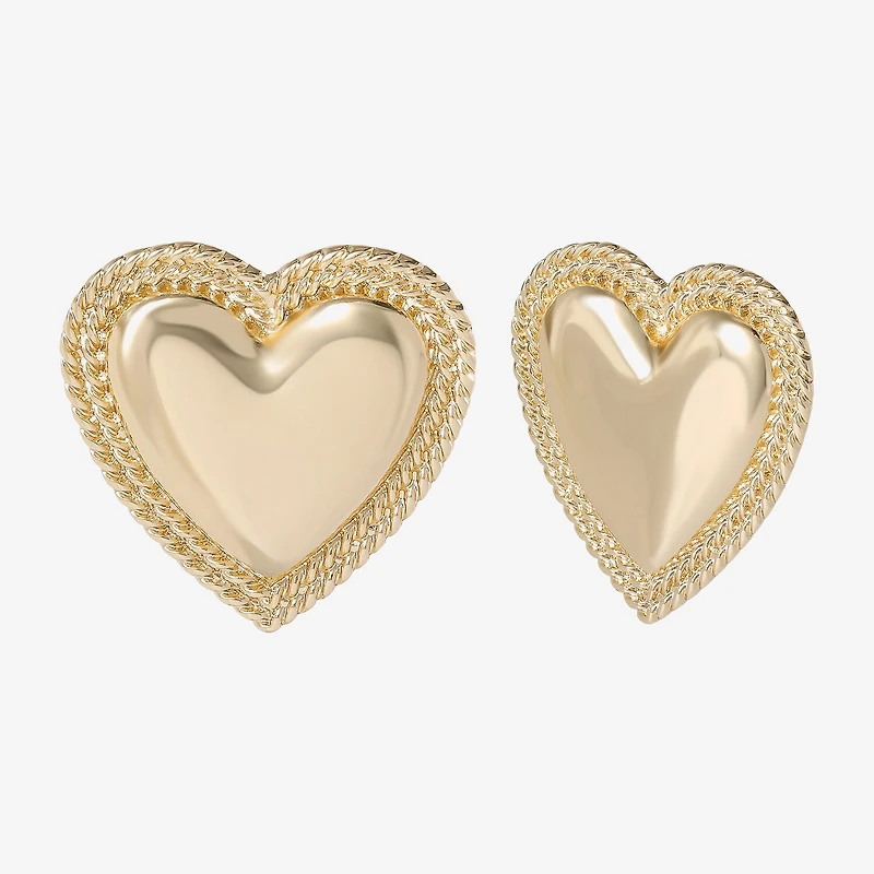 JS Jessica Simpson Gold Tone Womens Heart Drop Earrings