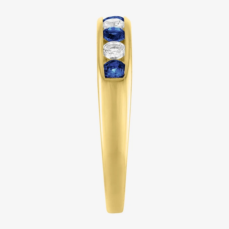 Gemstone 14K Gold Over Silver Sterling Band