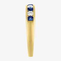 Gemstone 14K Gold Over Silver Sterling Band