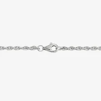 Mens Cubic Zirconia Sterling Silver Cross 24 Inch Pendant Necklace